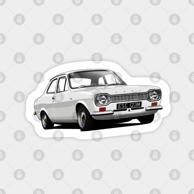 Ford Escort Mk 1 in diamond white Sticker by candcretro